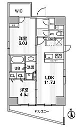 リテラス秋葉原イースト 15階2LDKの間取り