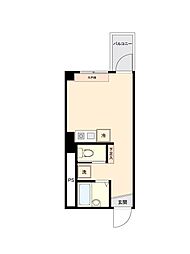東急目黒線 西小山駅 徒歩3分の賃貸マンション 5階ワンルームの間取り
