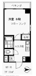 アネックス旗の台 1Kの間取図画像