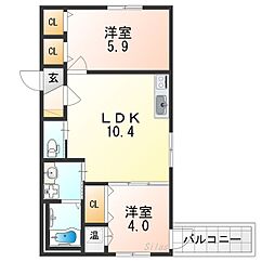 Grande Maison南巽 2階1SLDKの間取り