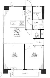 都立大パレス 7階2LDKの間取り