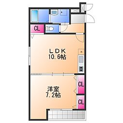ソプラリア1番館 1LDKの間取図画像