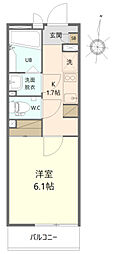 Crea 1Kの間取図画像