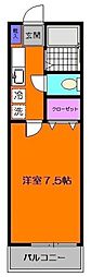 ロックアワージュ 1Kの間取図画像