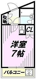 まるみ煉瓦館 1階ワンルームの間取り