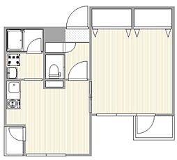 シルフィード白金 4階1DKの間取り
