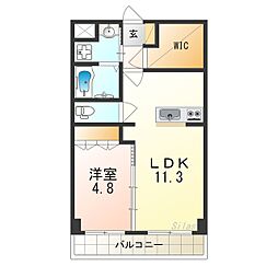 Osaka Metro御堂筋線 新金岡駅 徒歩12分の賃貸マンション 1階1LDKの間取り