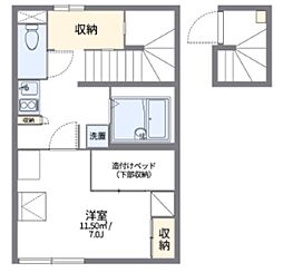 レオパレスボナール 1Kの間取図画像