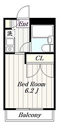 メゾンエクレール東林間 ワンルームの間取図画像