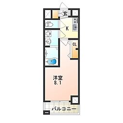 Osaka Metro今里筋線 今里駅 徒歩2分の賃貸マンション 10階1Kの間取り