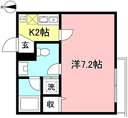 Ｃｏｓｔａ　Ｄｅｌ　Ｓｏｌ 2階1Kの間取り