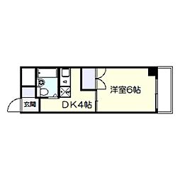 水交社 6階1DKの間取り