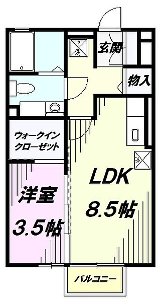 東京都八王子市川口町(賃貸アパート1LDK・2階・33.39㎡)の写真 その2