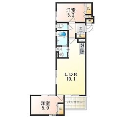 ラモーナ加島2 2LDKの間取図画像