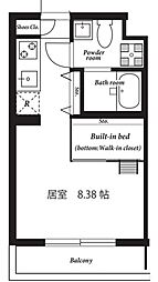 Graces東中野 1階1Kの間取り