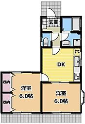 ファミリィコーポ 2DKの間取図画像