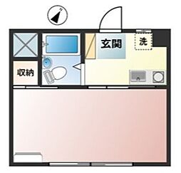スカイハイツ 1Kの間取図画像