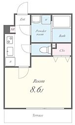 湊町ウッドヴィレッジ 1階1Kの間取り