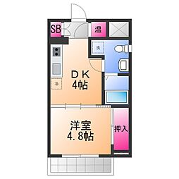 プログレスアペゼ 1DKの間取図画像