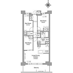 コンフォリア・リヴ八坂富士見 7階3LDKの間取り
