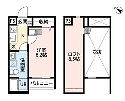 JR東海道・山陽本線 神戸駅 徒歩10分の賃貸アパート 2階1Kの間取り