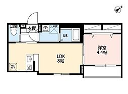 robot home 矢部V 1LDKの間取図画像