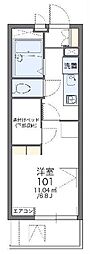 レオパレスひなた 1Kの間取図画像