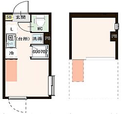 アーバンレジデンス杉並 1階ワンルームの間取り