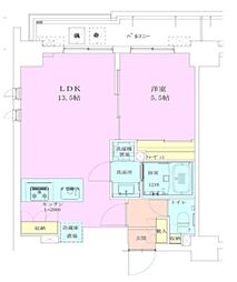 恵比寿レジデンス弐番館 8階1LDKの間取り