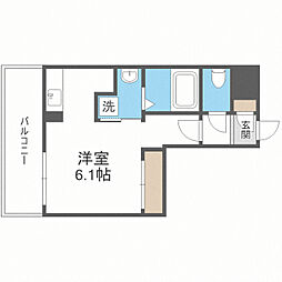 モダンパラッツォ大濠スクエア ワンルームの間取図画像