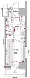 ガーラ・プレシャス代々木上原 1Kの間取図画像