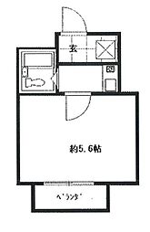 小豆沢マンション 1階1Kの間取り
