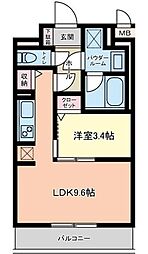 ヴェルトゥ・レジ-大宮 1LDKの間取図画像