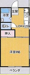 谷合ハイツ 1DKの間取図画像