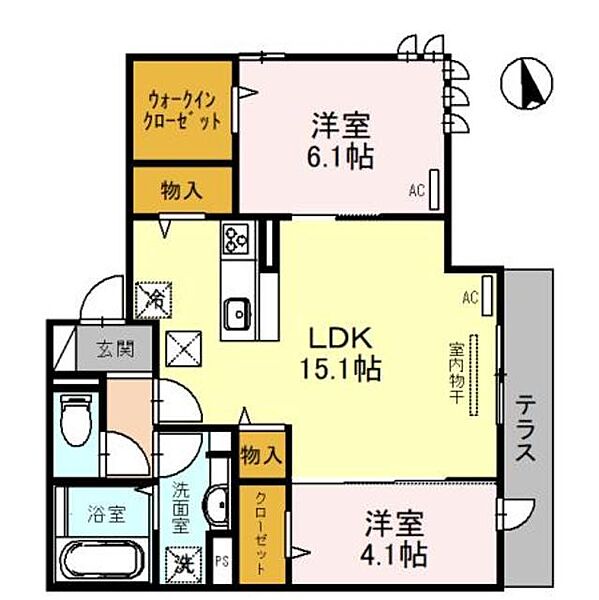 LANA HALE ｜大阪府大阪市住吉区住吉２丁目(賃貸アパート2LDK・1階・61.74㎡)の写真 その2