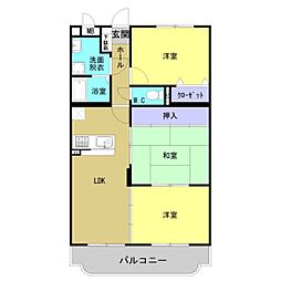 リバティハウス西築地 3LDKの間取図画像