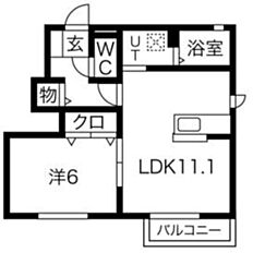 シャルマンヴィラ 1LDKの間取図画像