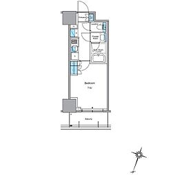 ルフォンプログレ渋谷ヒルトップ 1Kの間取図画像