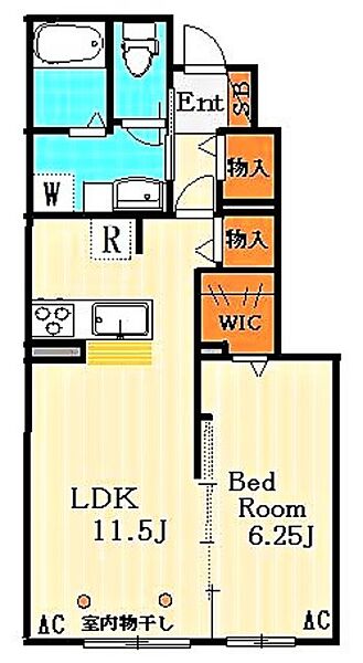 シャテニエ調布 103｜東京都調布市国領町５丁目(賃貸アパート1LDK・1階・43.34㎡)の写真 その2