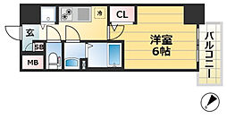 エスリード神戸三宮 5階1Kの間取り