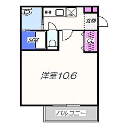 フジパレス堺浅香 1Kの間取図画像