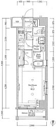 XEBEC亀戸 1Kの間取図画像