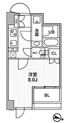 東神田テラスレジデンス 1Kの間取図画像