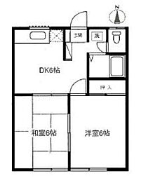 フェニックスワタナベ 2DKの間取図画像