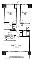 カルム・ドゥ町田 2LDKの間取図画像