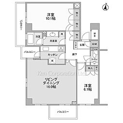 K'S新中野 2LDKの間取図画像