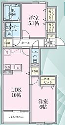 リケナ矢野口 2LDKの間取図画像