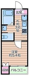 レガーロ・ソラーレ 1Kの間取図画像
