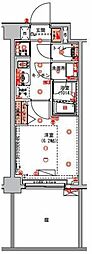 ハーモニーレジデンス東京ウエスト 1Kの間取図画像