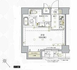ベルシード王子 6階1Kの間取り